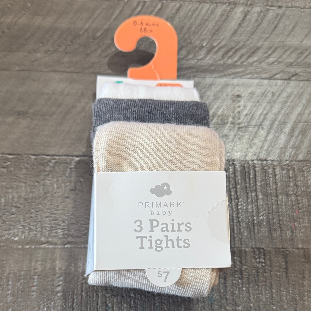 Primark baby tights 3 pack NWT